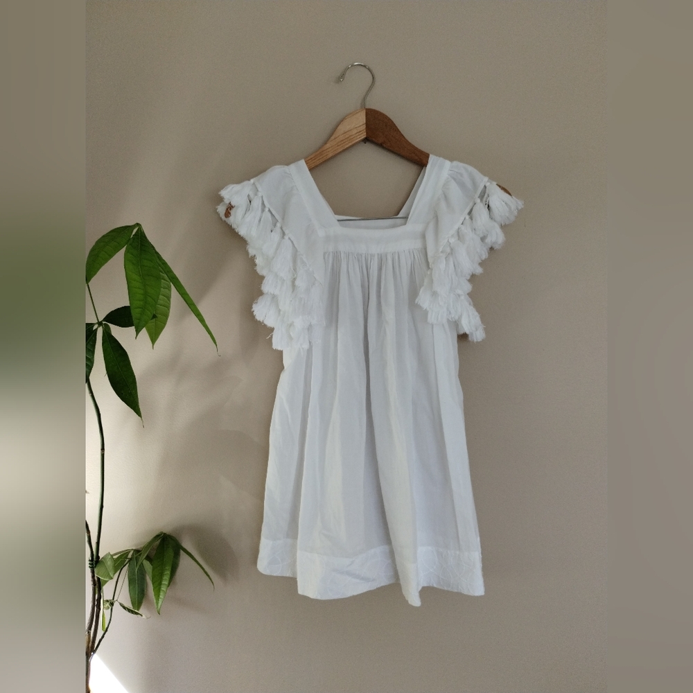 Stella Cove Beach Cover Up Kids White Cotton Dress 6